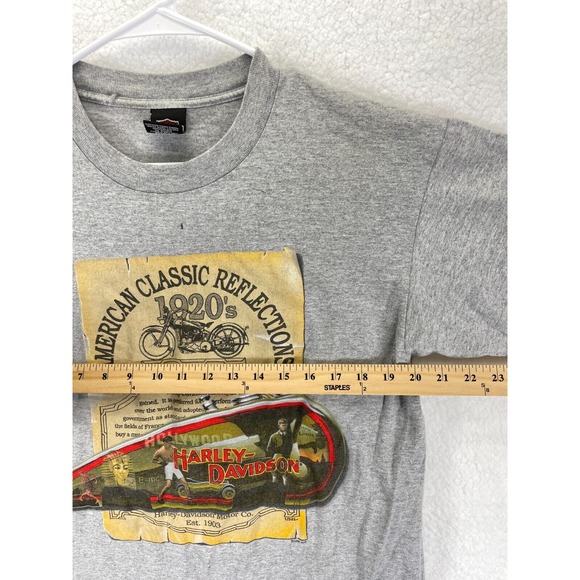 Harley Davidson American Reflections T-Shirt Mens L Gray 1998 Graphic Tee Casual - Picture 5 of 7